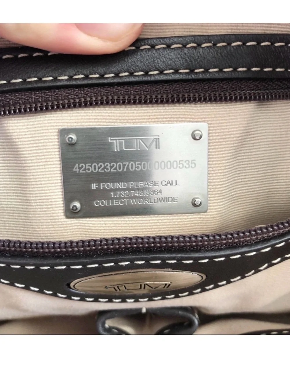 TUMI Brown Leather Briefcase Messenger Shoulder Bag